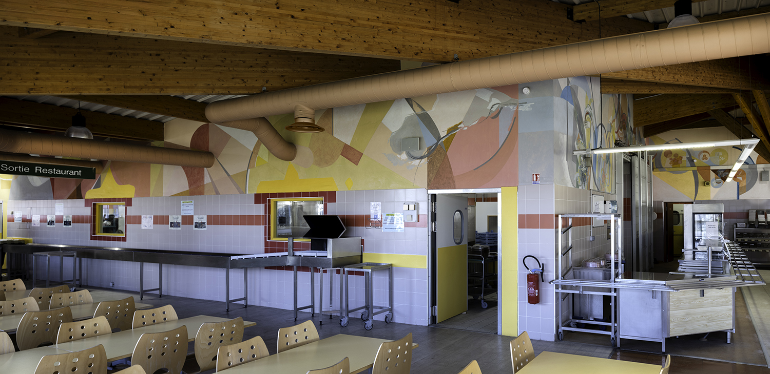 Ensemble de deux peintures monumentales : [Hommage au Major Martin] et décor peint du restaurant scolaire