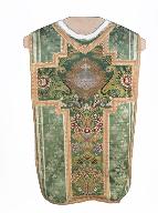 chasuble, étole, manipule,voile de calice, bourse de corporal : ornement vert