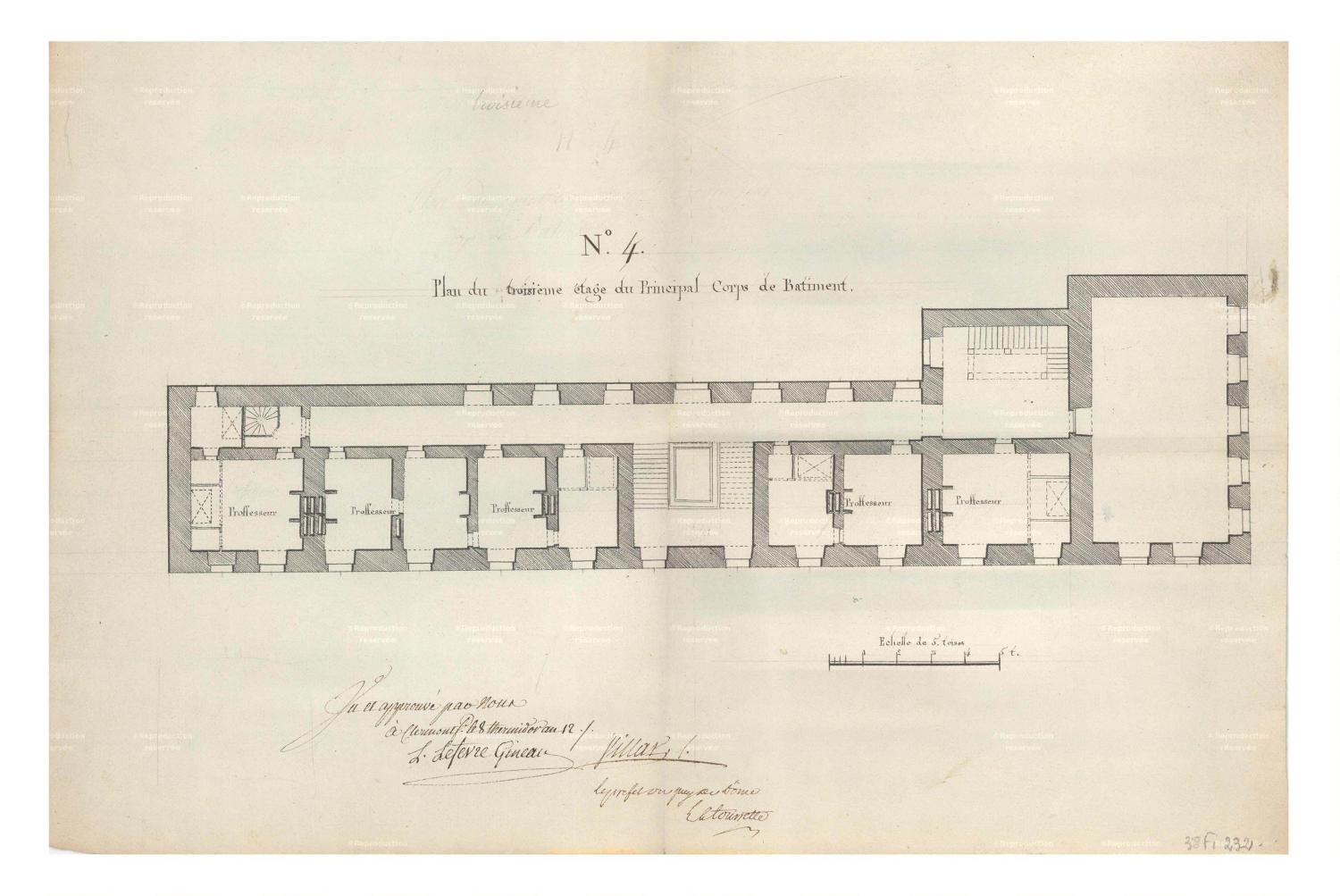 Collège des jésuites de Clermont dit collège royal ou Grand collège ; institut national ; école centrale ; lycée ; collège royal ; lycée impérial ; lycée de garçons dit lycée Blaise-Pascal ; centre culturel Blaise-Pascal et conservatoire Emmanuel-Chabrier