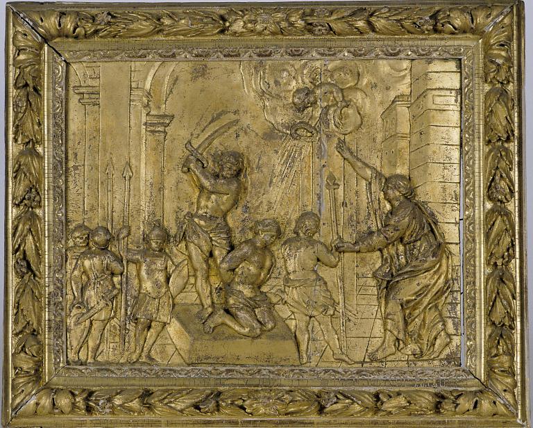 hauts-reliefs (2) (en pendant) : jugement de saint Symphorien, martyre de saint Symphorien