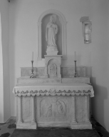 Autel secondaire de la Vierge, tabernacle, 2 gradins d'autel