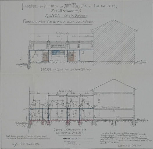 Tissage dit Lamy A., Giraud A. puis Gauthier et Prelle puis Prelle et Laumonier puis Prelle et Cie fabricant de soierie