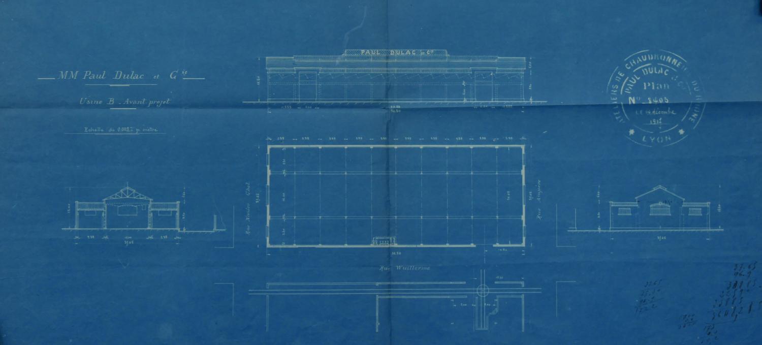 Plan usine 1917 (AC Lyon 314W/585)
