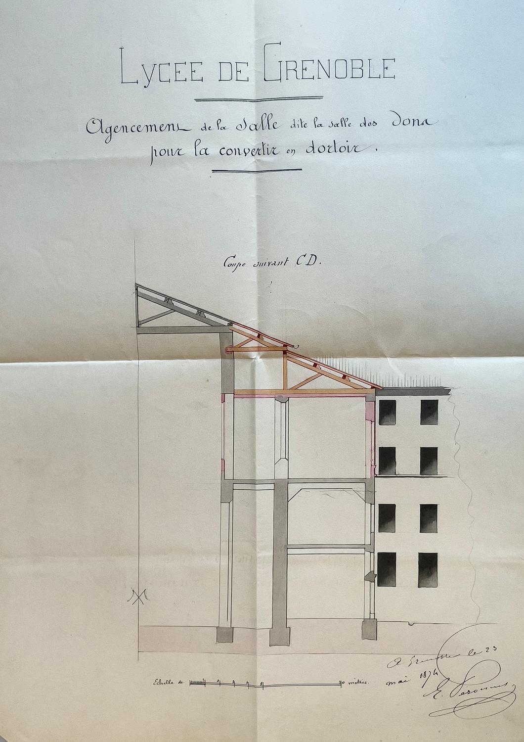 Collège de jésuites, dit Royal-Dauphin, puis école centrale, lycée, collège royal, lycée de garçons puis lycée de jeunes filles, actuellement cité scolaire Stendhal