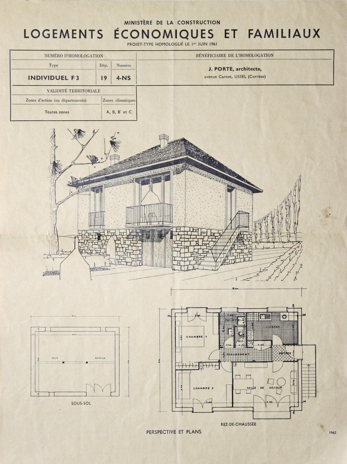 Lempdes, la maison L., 1963, J. PORTE architecte