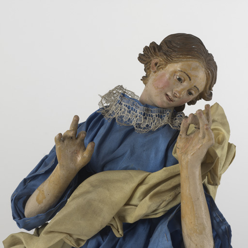 Ensemble de deux statuettes d'anges thuriféraires (santons napolitains)