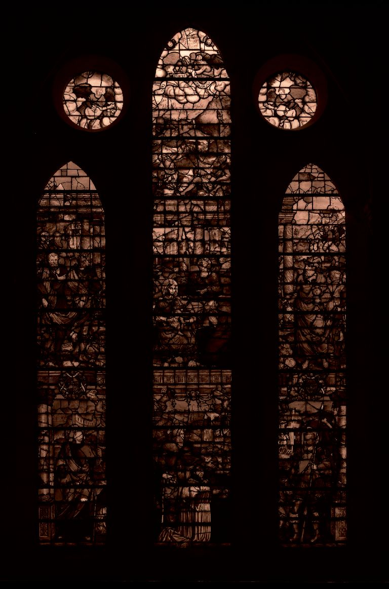 Verrière : Adoration des Mages (baie 6), verrière figurée