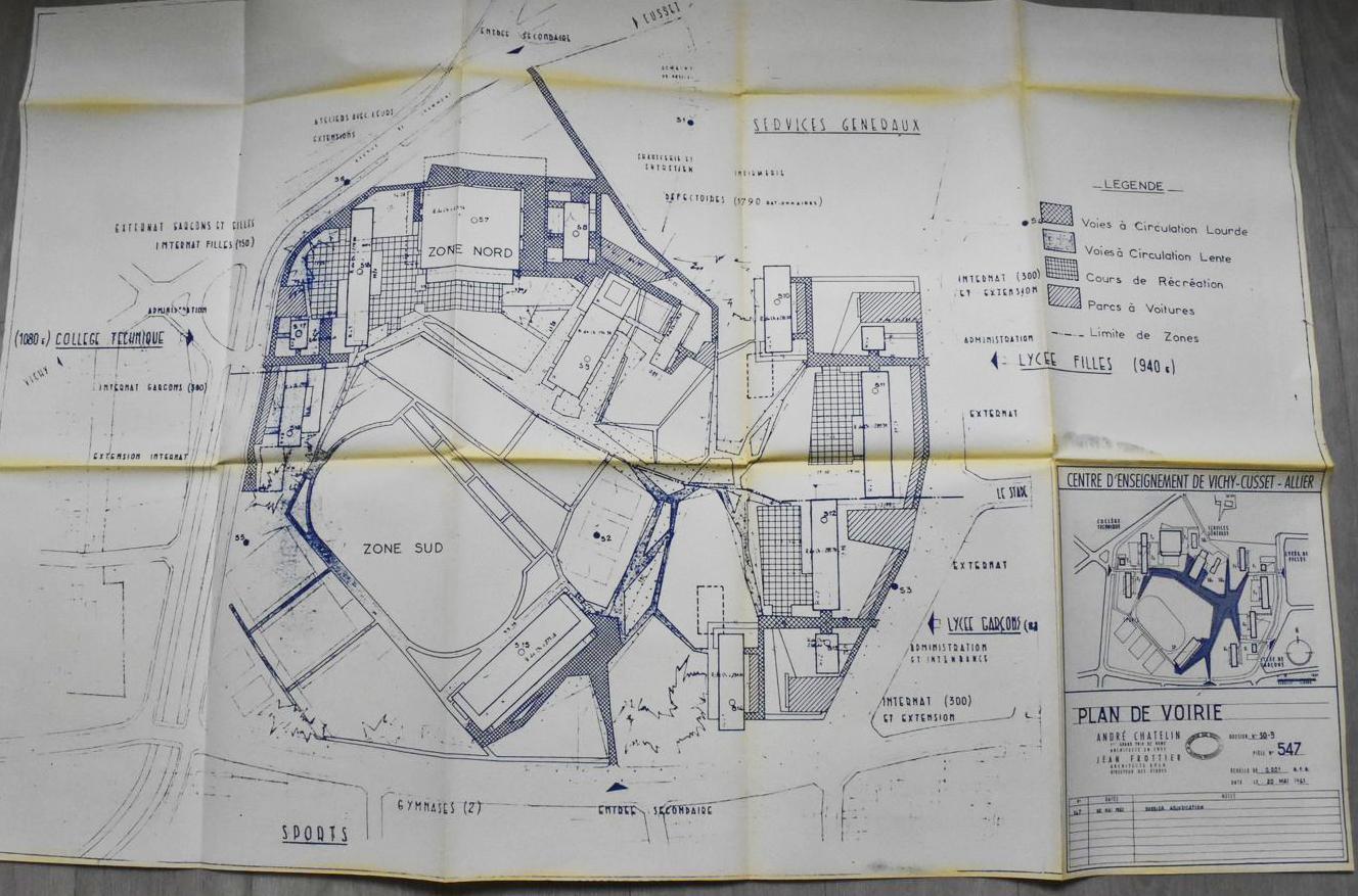 Centre d'enseignement de Vichy-Cusset, puis lycée de garçons, lycée de jeunes filles et lycée technique de Presles, puis lycée d'enseignement général et d'enseignement professionnel de Presles, actuellement cité scolaire Albert-Londres