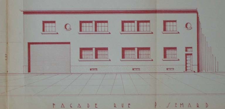 Ancienne usine "outillage français" actuellement brûlerie dite Torréfaction du Rhône café Ras d'Amhara