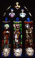 Verrière : saints patrons, Dieu le Père (baie 6), verrière à personnages