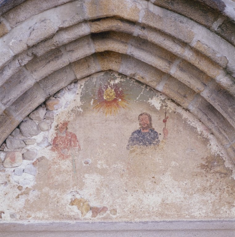 Peinture monumentale saint Roch et saint Etienne