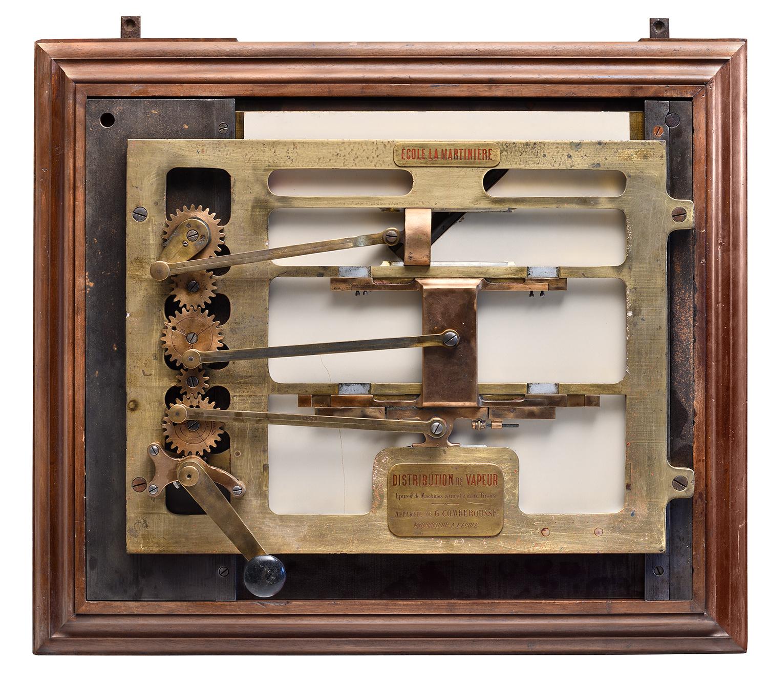 Instrument de démonstration des phénomènes physiques, maquette de distribution à simple et double tiroirs