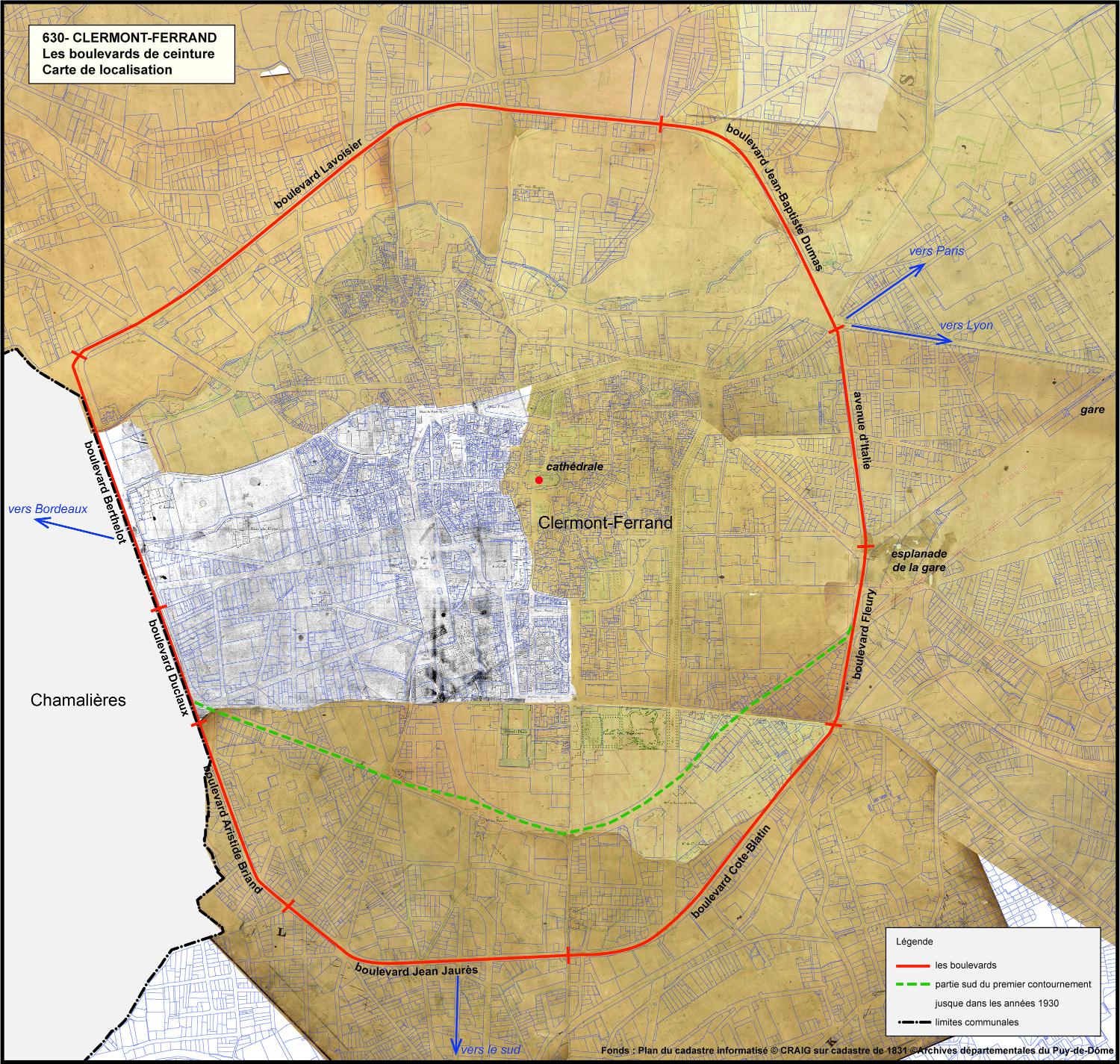 La ceinture des boulevards de Clermont-Ferrand