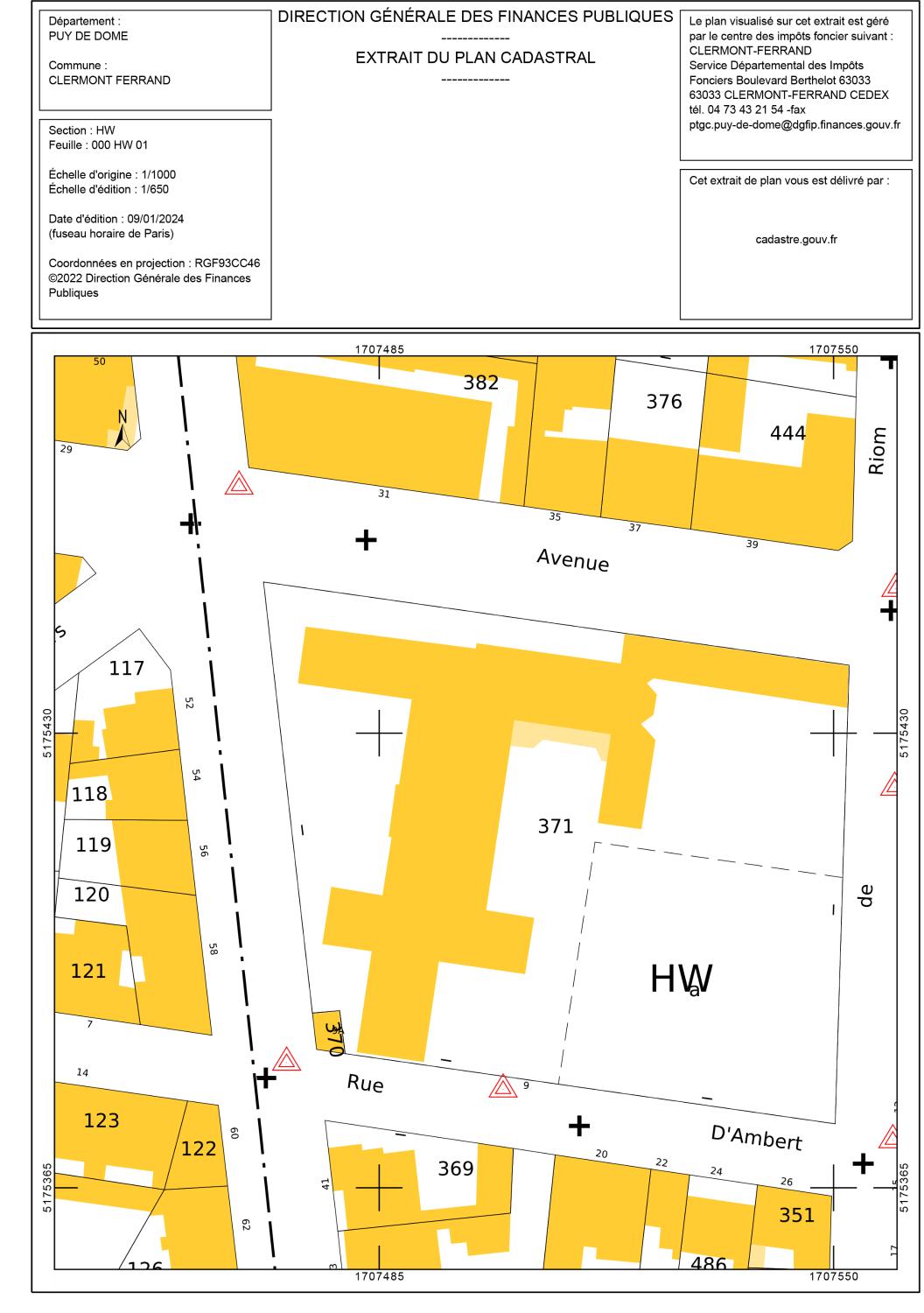 Plan cadastral, avenue d'Italie