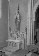 Autel secondaire du Sacré-Coeur : autel, tabernacle, retable architecturé