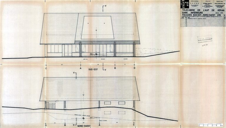 Gare de téléphérique : gare inférieure de la télécabine de l´Aup de Véran