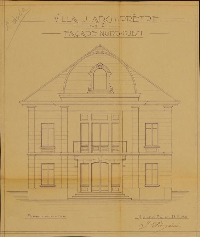 Projet de maison, dite villa Archiprêtre n°2