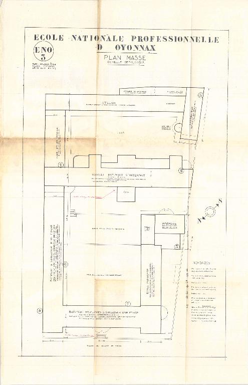 Plan masse, par M. Cuminal, 1934 (AD Ain, 3 Z 401)