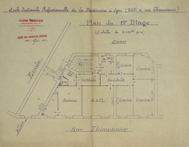 Couvent des Augustins, puis gendarmerie, puis école professionnelle La Martinière, actuellement lycée La Martinière-Diderot, site des Terreaux