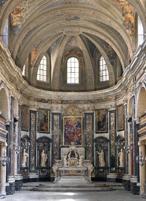 Ensemble de quatre statues (rondes-bosses) : Saint Ignace de Loyola, Saint François Borgia, Saint Louis de Gonzague, Saint François Régis