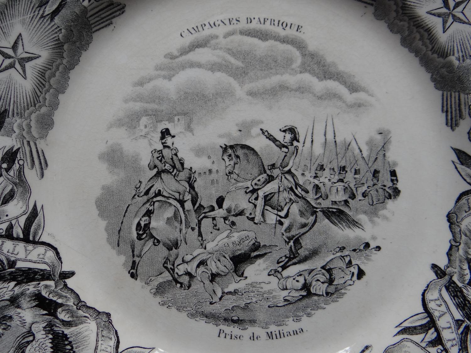 Assiette historiée n° 3 - " Campagnes d'Afrique " : " Prise de Miliana "