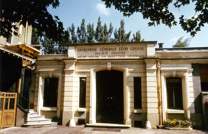 Edifice artisanal, Maison Grosse et Gerlat, puis usine de fabrication de matériaux de construction, entreprise de travaux publics, Entreprise Léon Grosse et Cie, actuellement Entreprise générale Léon Grosse