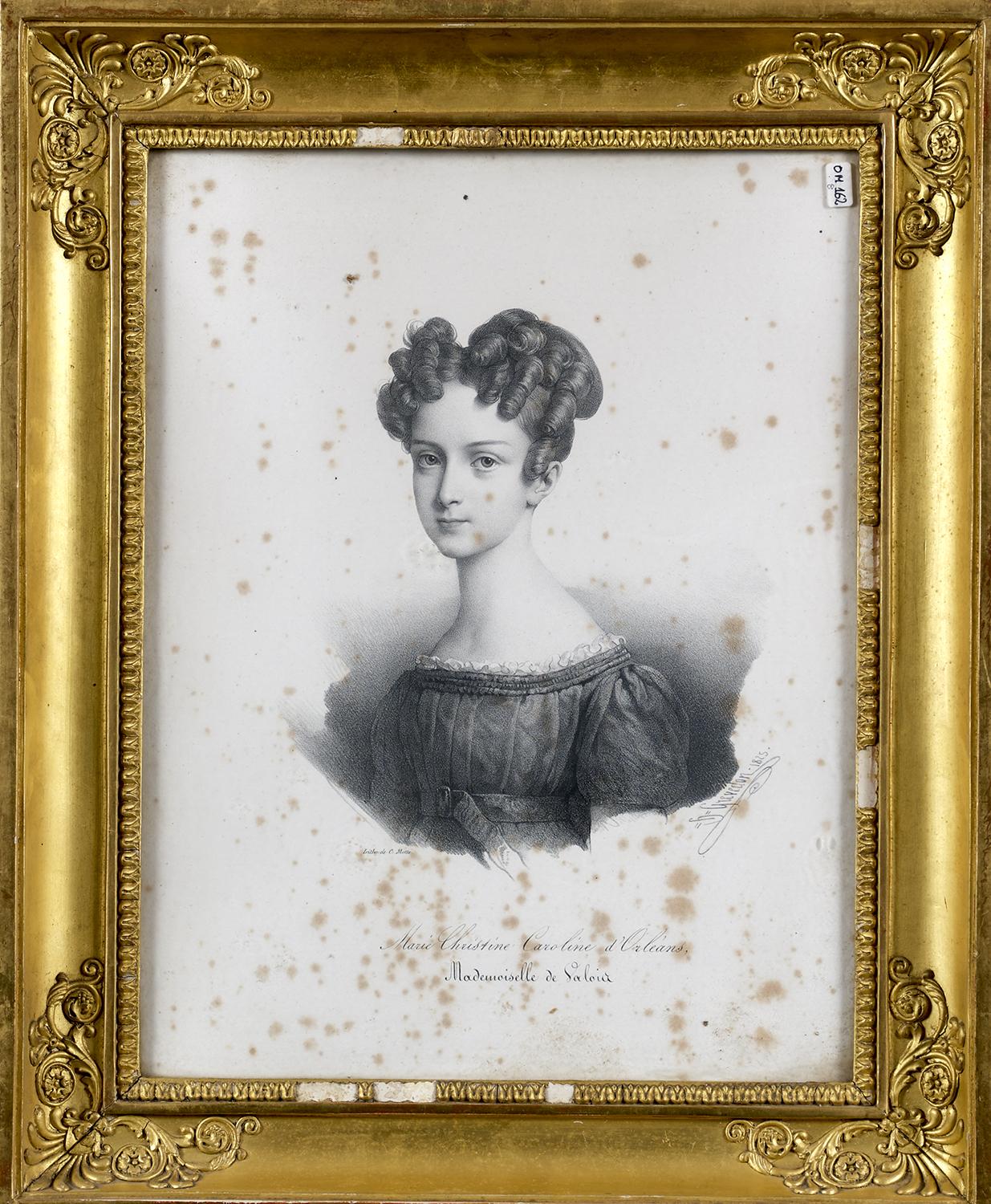 Estampe - Portrait de Marie d'Orléans (1813-1839), enfant