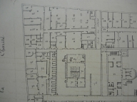 Plan du rez-de-chaussée, s.d. (détail du bâtiment de la cour Sainte-Marthe). Plan AC Lyon. Fonds des HCL ; 2NP679