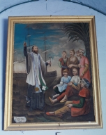 Tableau : Saint François Xavier débarque en Chine