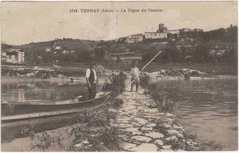 Bac, puis bac à traille de Grigny (disparu) ; pile (vestiges)