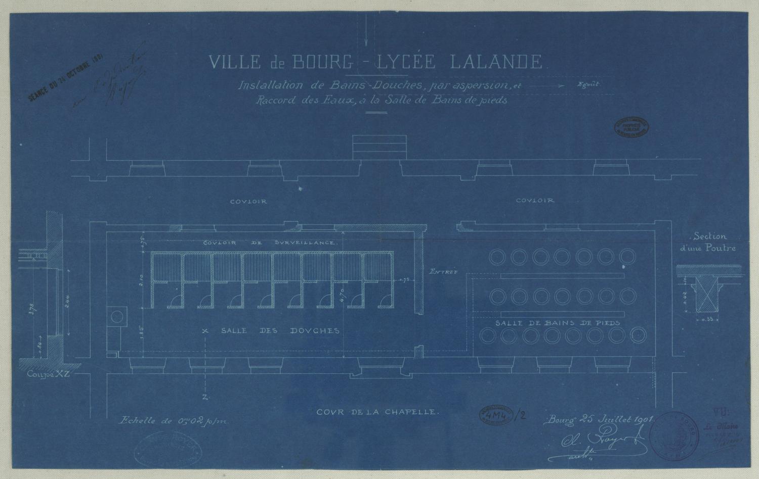 Collège de jésuites, puis école centrale, école secondaire communale, lycée impérial, lycée de garçons, actuellement lycée Lalande