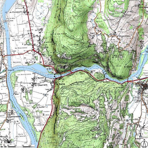 Pont suspendu de La Balme (détruit) ; culée (vestiges)