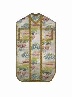 chasuble, étole, voile de calice, bourse de corporal : ornement blanc n°1