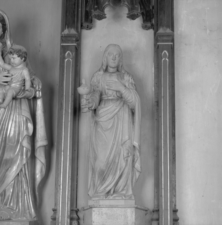 Retable architecturé à niches et statues : saint Joseph et sainte Marie-Madeleine (ensemble de l'autel de la Vierge)