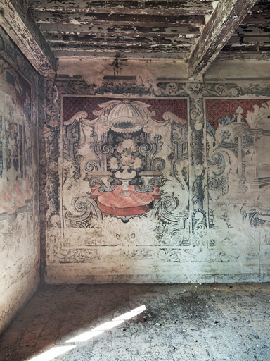 Ensemble des peintures monumentales du grand salon : 9 panneaux de fantaisies architecturales