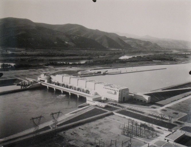 Centrale hydroélectrique Joseph Béthenod, écluse du Logis Neuf, pont routier