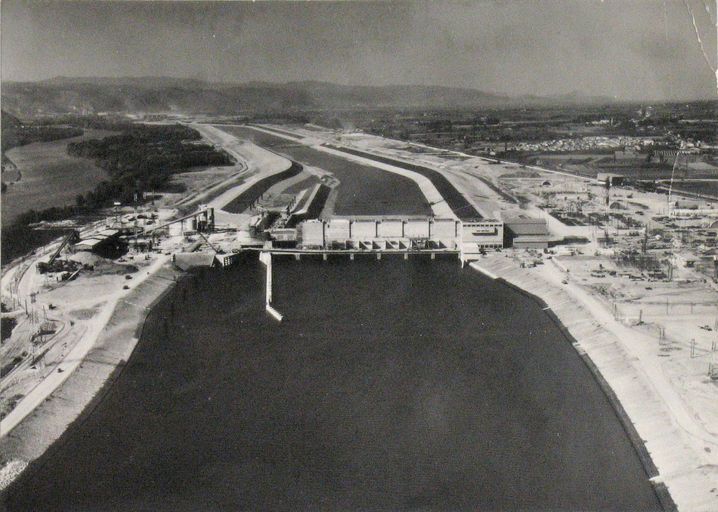 Centrale hydroélectrique Joseph Béthenod, écluse du Logis Neuf, pont routier