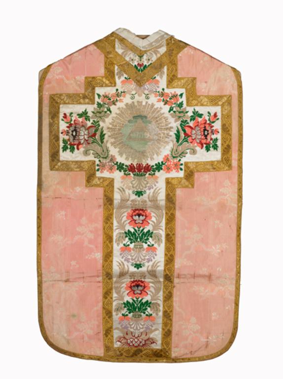 chasuble, étole, manipule, voile de calice : ornement rose