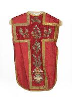 chasuble, étole, voile de calice : ornement rouge n°1