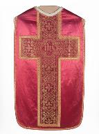 chasuble, étole, manipule, voile de calice, bourse de corporal : ornement rose