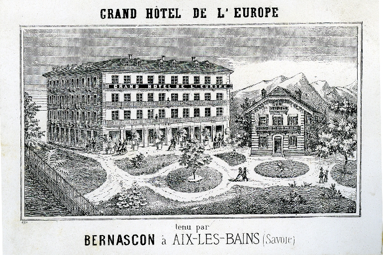 Hôtel de voyageurs, Hôtel du Globe, puis Grand Hôtel de l'Europe, puis Hôtel de l'Europe et Villa Béatrice, actuellement immeuble Europe-Béatrice