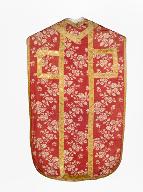 chasuble, étole, manipule, voile de calice, bourse de corporal : ornement rouge