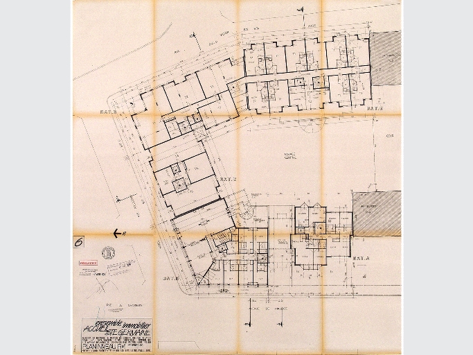 Immeubles, hôtel de voyageurs et maison de retraite, ensemble immobilier Accueil Sainte-Germaine