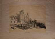 Lithographie de Desrosiers - " Château de Randan "