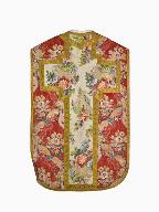 chasuble, étole, manipule, bourse de corporal : ornement rouge