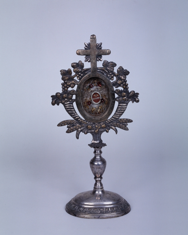 Série de 3 reliquaires-monstrances de saint François de Sales, saint Louis de Gonzague et saint Félix de Cantalice