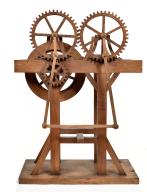 Instrument de démonstration en mécanique, modèle d'engrenage à mouvement continu