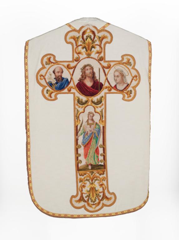 chasuble, étole, manipule, ornement blanc