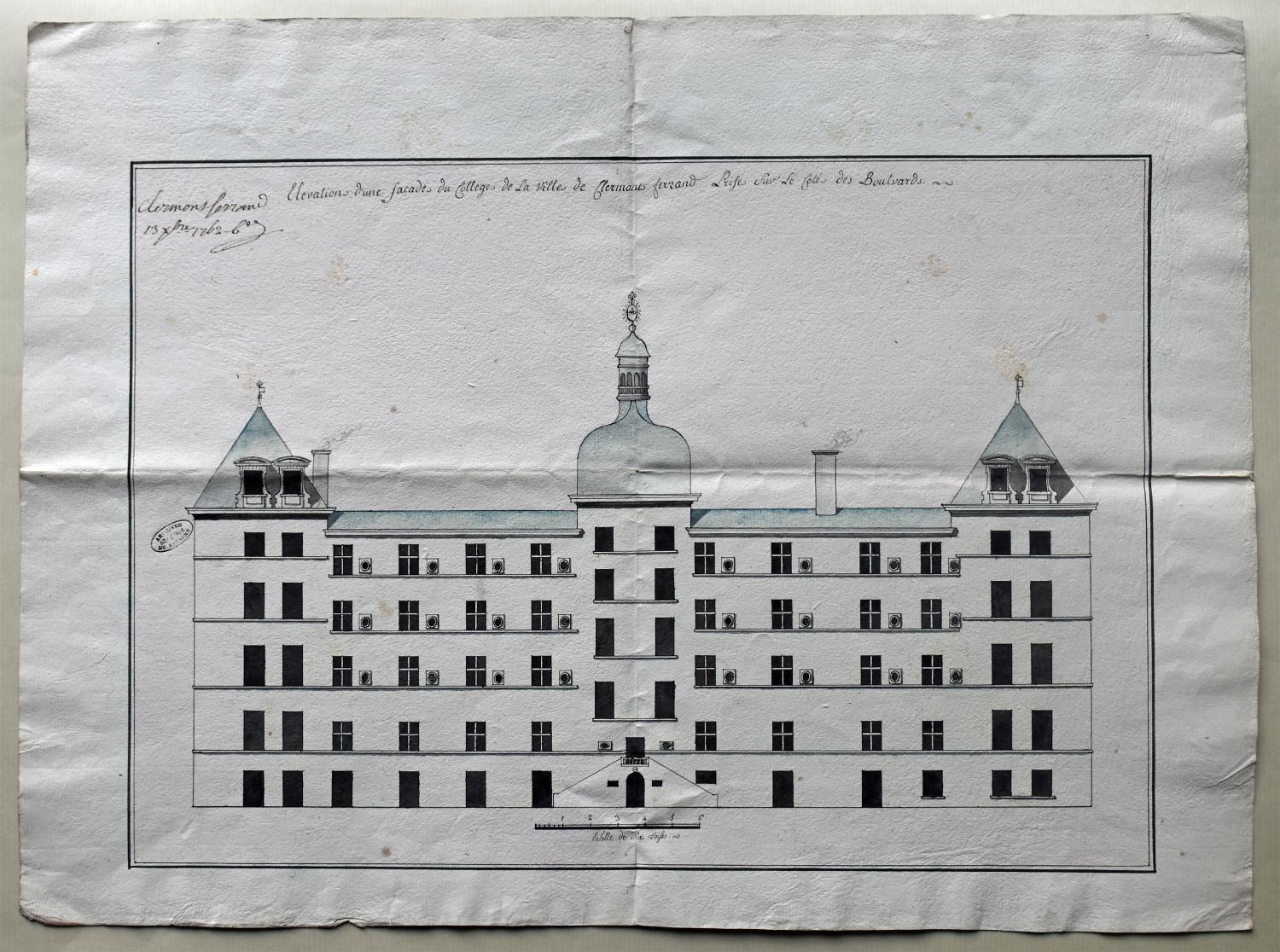Façade principale, 13 décembre 1762 (AN, CP/M//246/6/2)