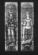 verrière (4) (verrière à personnages, verrière héraldique, vitrail archéologique) (baie 4), des ducs de Bourbon